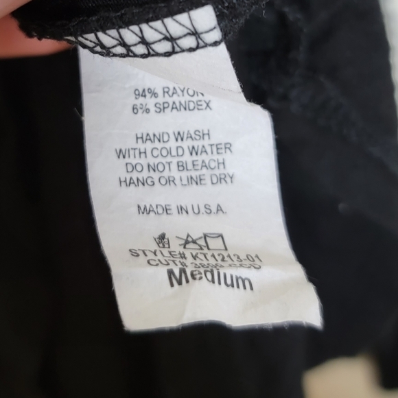 Fantastic Fawn | Black Long Sleeve Tee with Lace Insets Size Medium - Picture 3 of 5